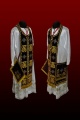 Priest Vestments, Embroidered on Velvet, "Rose" Embroidery with Embroidered Galloon