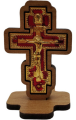 Metal Cross in Wood on Stand 5.5×3.5cm