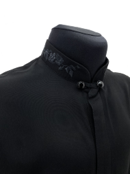 Cassock with Embroidery, Cashmere Fabric with Lining, Shawl Collar Seal