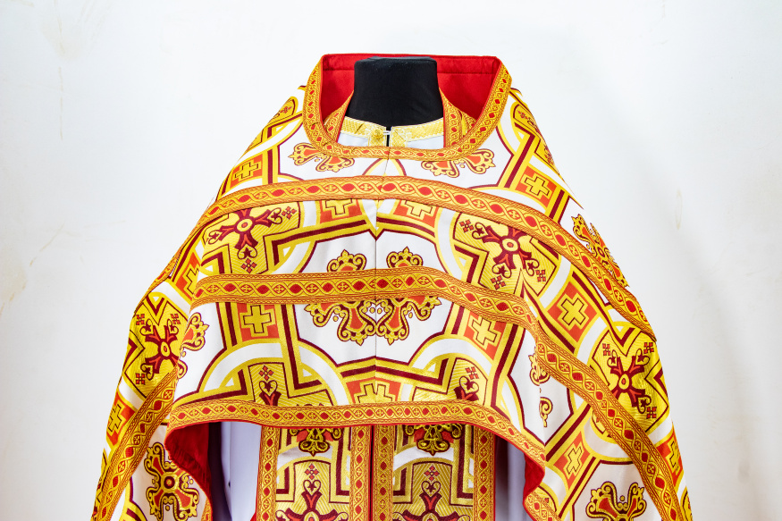 Priest Vestments made of Turkish brocade with sewn-on galloon