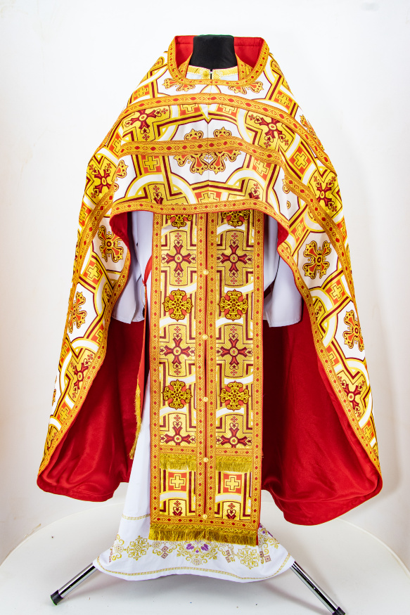 Priest Vestments made of Turkish brocade with sewn-on galloon