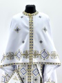 Priest Vestments, Greek Cut, Embroidered with French Cross Stitch on Gabardine with Embroidered Galloon