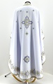 Priest Vestments, Greek Cut, Embroidered with French Cross Stitch on Gabardine with Embroidered Galloon