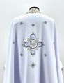 Priest Vestments, Greek Cut, Embroidered with French Cross Stitch on Gabardine with Embroidered Galloon