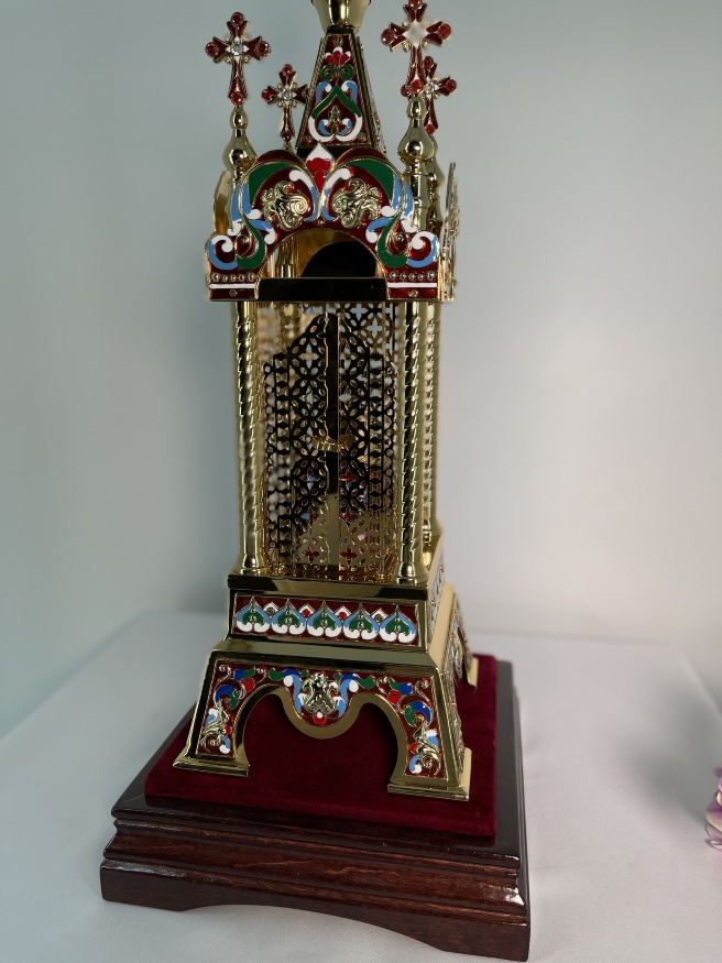 Tabernacle No. 2 (gold + enamel) dome 86×27 cm, tabernacle 60×17.5