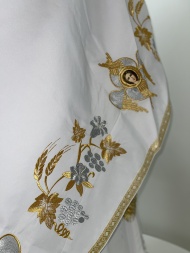 Priest’s Vestments of Greek Cut, Embroidered Gabardine with Sewn Galloon, "Grapevine" Embroidery