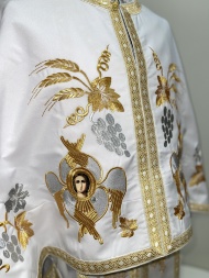 Priest’s Vestments of Greek Cut, Embroidered Gabardine with Sewn Galloon, "Grapevine" Embroidery