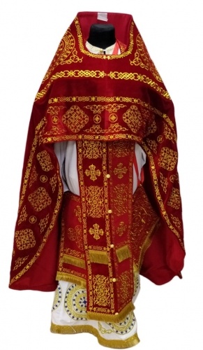 Priest Vestments, Embroidered on Velvet, Embroidery "Circle" with Embroidered Galloon