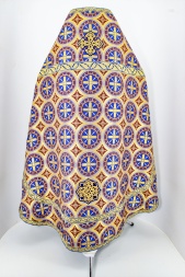 Priest Vestments made of Greek Brocade, "Byzantium" Fabric with Sewn Galloon