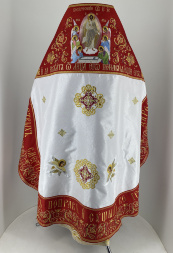 Combined Priest Vestment Embroidered on Brocade with Embroidered Icons, Embroidery "Paschal"