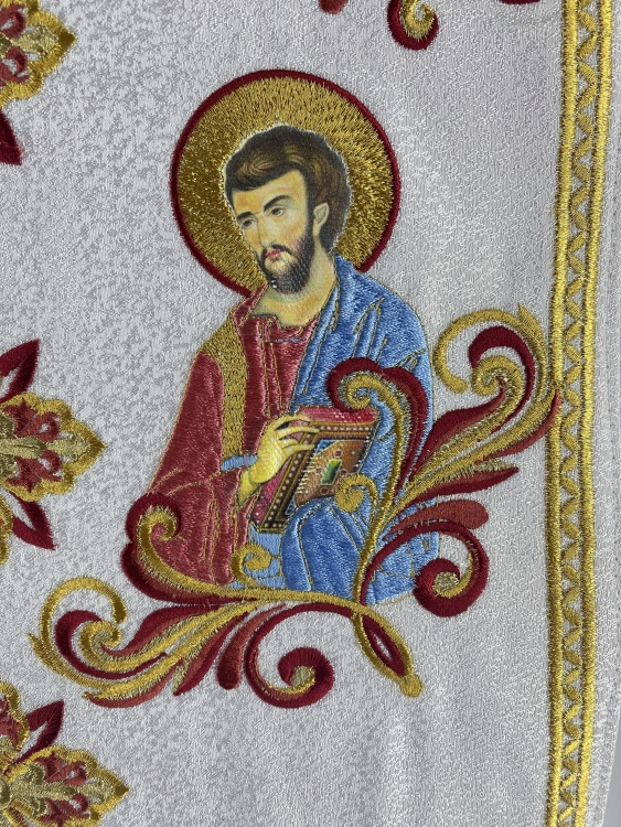 Combined Priest Vestment Embroidered on Brocade with Embroidered Icons, Embroidery "Paschal"
