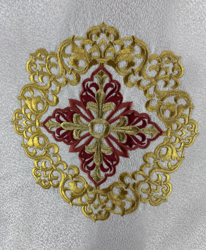 Combined Priest Vestment Embroidered on Brocade with Embroidered Icons, Embroidery "Paschal"