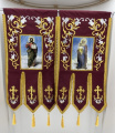 Embroidered processional banners, pair, lily, sew-on banner