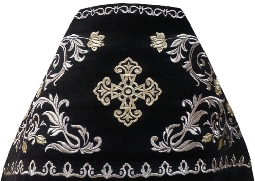 Priest Vestment, Embroidered on Velvet, Embroidery "Rose" with Embroidered Galloon