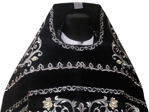 Priest Vestment, Embroidered on Velvet, Embroidery "Rose" with Embroidered Galloon