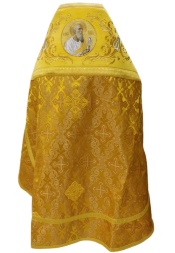 Priest Vestments, Combined Brocade "Openwork Cross", with Embroidered Yoke, Embroidery "New Pattern"
