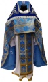 Priest Vestment Combined from Brocade "Pokrovsky Cross", with Embroidered Epitrachelion, Embroidery "New Pattern"