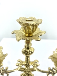 Table Candle Holder for 3 Candles, Brass, No. 11–1