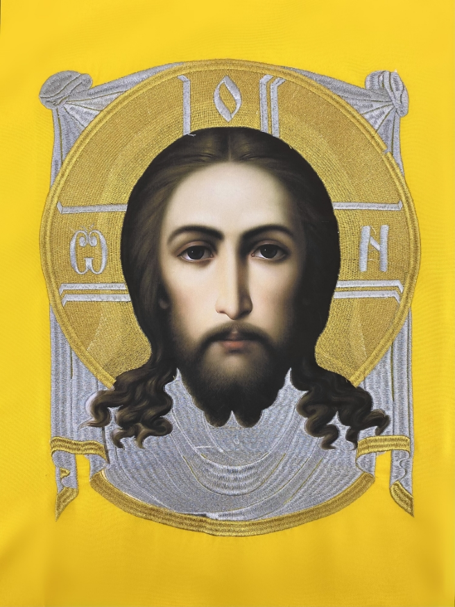 Epitaphios with the Icon of the Mandylion and Prayer