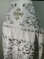 Priest Vestments, Embroidered on Brocade, Embroidered Center, with Embroidered Galloon
