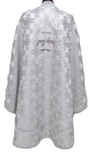 Priest Vestments Greek Style, Brocade Fabric "Patriarchal Cross" with Sewn Braid