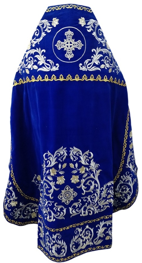 Priest Vestments, Embroidered on Velvet, Embroidery "Rose" with Embroidered Galloon