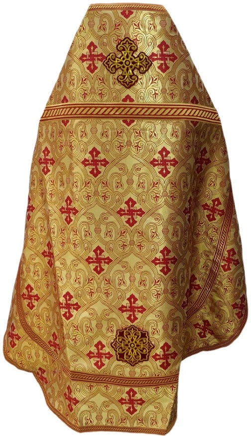 Priest Vestments Made of Greek Brocade with Sewn Galloon
