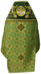 Priest Vestments Combined from Brocade "Greek Cross" with Embroidered Epitrachelion, Embroidery "Lily"