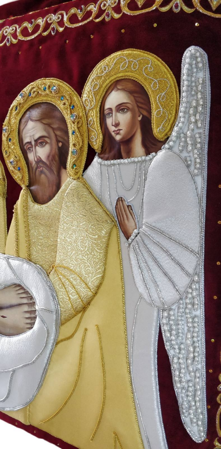 Embroidered Epitaphios on Velvet