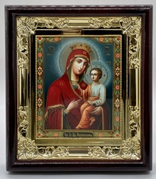 Icon of the Mother of God "She Who is Quick to Hear" 26.5x23.5x4