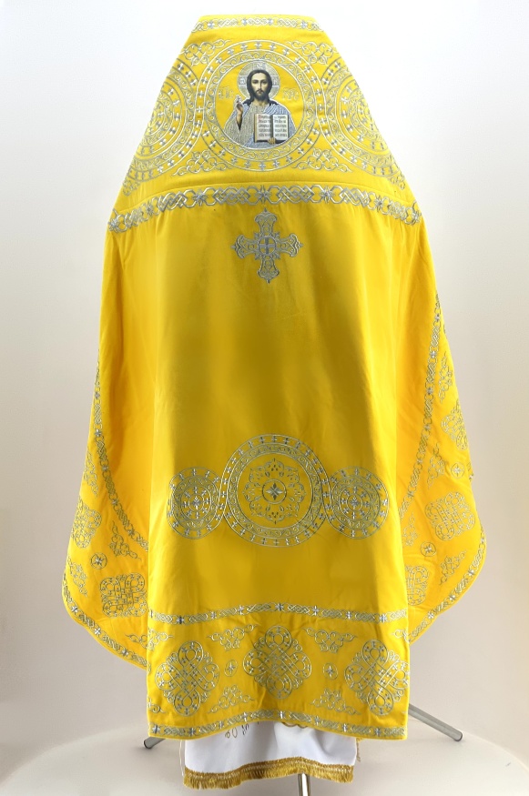 Vestments for Priest, Embroidered on Velvet, Embroidery "Circle" with Embroidered Galloon
