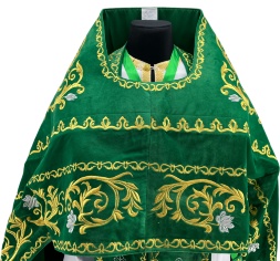 Priest Vestments, Embroidered on Velvet, "Rose" Embroidery with Embroidered Galloon