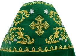 Priest Vestments, Embroidered on Velvet, "Rose" Embroidery with Embroidered Galloon