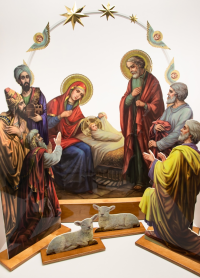 The nativity scene is not written