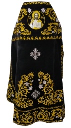 Veșmânt preoțesc brodat pe gabardină, broderie „Trandafir” cu galon brodat