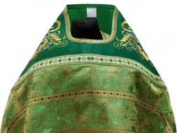 Veșmânt preoțesc combinat din brocart „Crucea Bizantină”, cu epitrahil brodat, broderie „Model Nou”