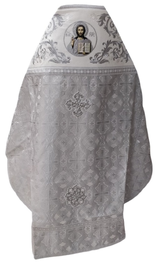 Veșmânt preoțesc combinat din brocart „Crucea Bizantină”, cu epitrahil brodat, broderie „Trandafir”