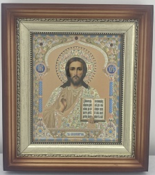 Icoane „Perechea Cununiei” (litografie, cumpărată, alb-negru, ramă colorată, producție) 26×23 cm