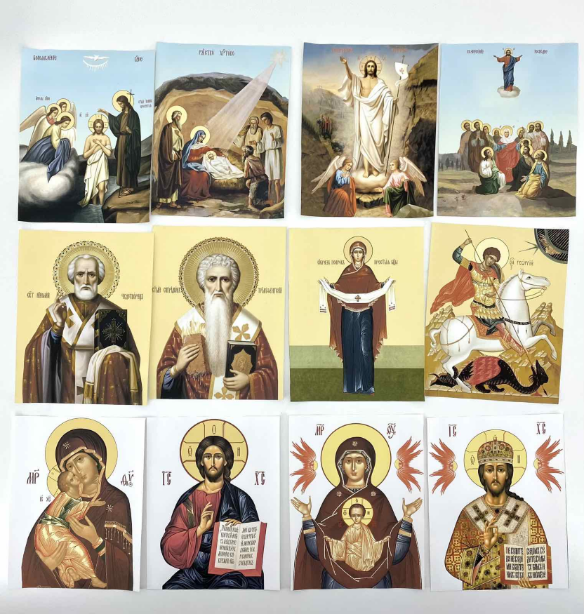 Prapori brodați (pereche) cu set de icoane