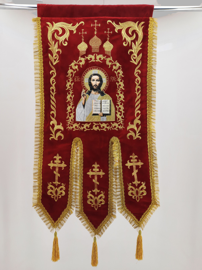 Prapori (pereche Maica Domnului și Mântuitorul) broderie „Cupolă”