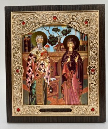 Icoana Sfântului Ierarh Ciprian și Iustina 15х18