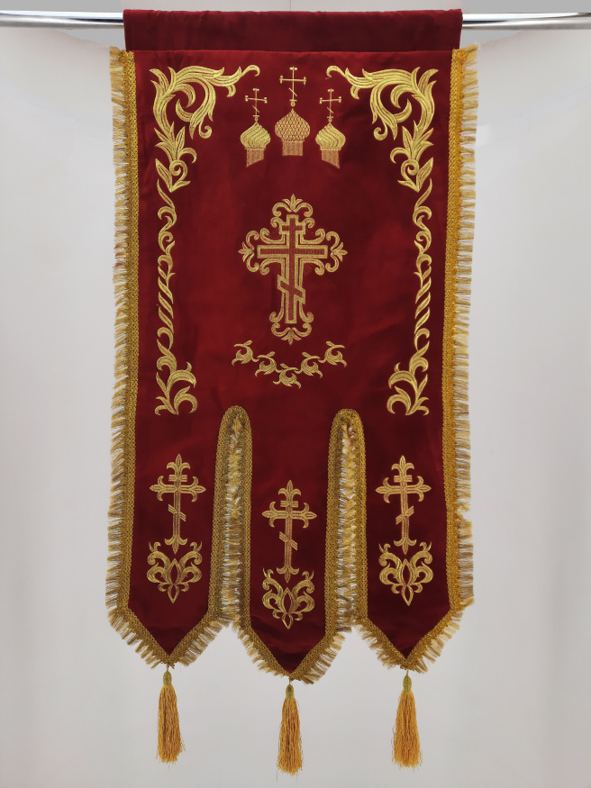 Steaguri bisericești (pereche cu Sfântul Mare Mucenic Pantelimon și Sfântul Mare Mucenic Dimitrie al Tesalonicului) broderie „Cupolă”
