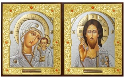 Icoană pe placă de lemn. "Pereche nupțială" (Grecia, Bizanț) 18х21