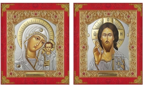 Icoană pe placă de lemn. "Pereche nupțială" (Grecia, Bizanț) 18х21