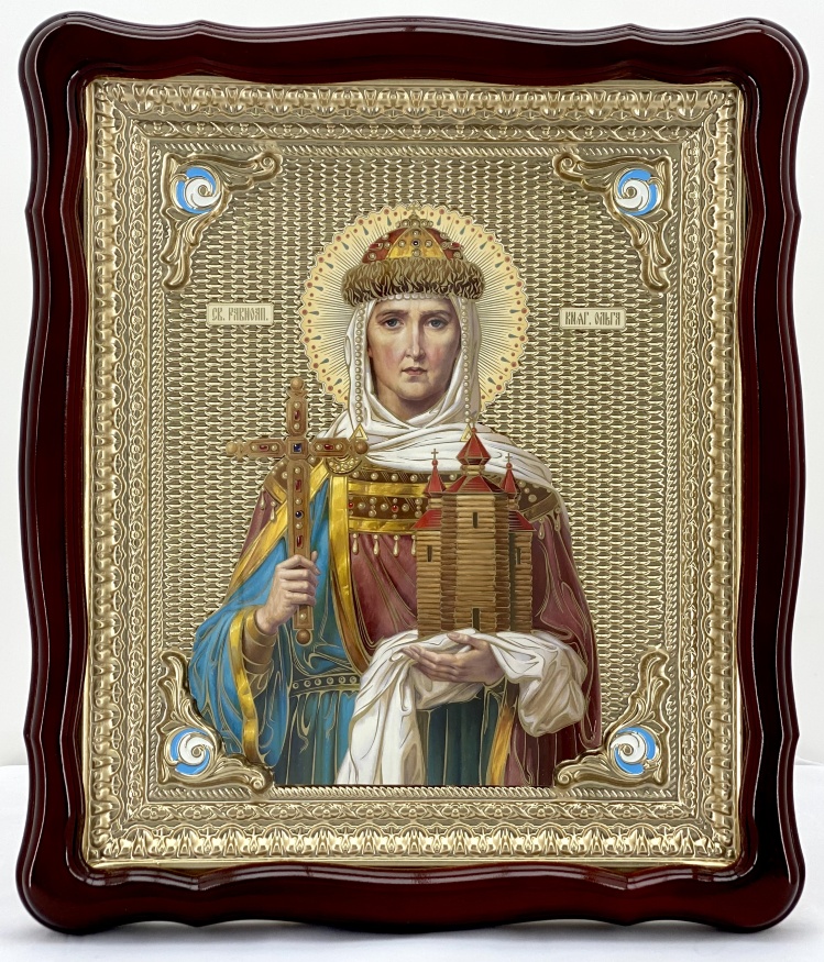 Icoană Sfânta Cuvioasă Împărăteasă Olga întocmai cu apostolii 48x42cm