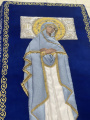Epitaf Maicii Domnului pe catifea 150х95cm (broderie cu crini, mijloc brodat și decorat)