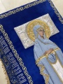 Epitaf Maicii Domnului pe catifea 150х95cm (broderie cu crini, mijloc brodat și decorat)