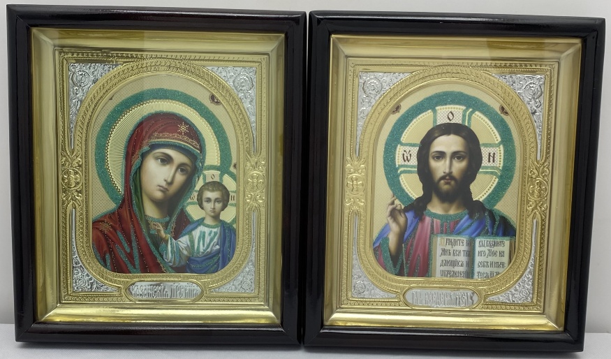 Icoane „Pereche nupțială” (firimituri placate cu argint) 28x24