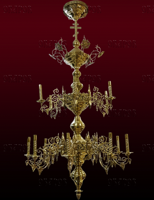 Panikadilo cu 2 niveluri, 15 lumânări (tuburi din alamă)