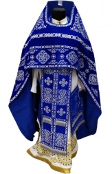 Veșmânt preoțesc brodat pe catifea, broderie „Cerc” cu galon brodat